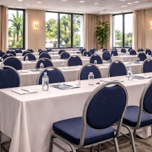 Stolička s antracitovým rámom a modrým poťahom, HALLSEAT MX ROUND AT/DBE , ilustračná foto