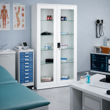 Nemocničná skrinka na lieky, HOSPICAB H 1800/800/435 LONG GL, ilustračná foto