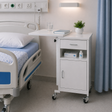 Nočný stolík s otočnou jedálenskou doskou, BEDSIDE CAB M WE, ilustračná foto