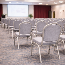 Stolička so strieborným rámom a svetlosivým poťahom, HALLSEAT MX SMOOTH SR/LIGHT GY, ilustračná foto