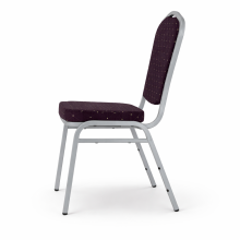 Stolička so strieborným rámom a čiernym poťahom, HALLSEAT MX SMOOTH SR/BK