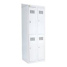 4-dverová šatníková skriňa s krátkymi dverami, LOCKER H 2/4 s pridanou šikmou striešku