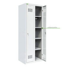 Dvojdverová šatníková skriňa s dlhými dverami, LOCKER H2 s pridanou policou