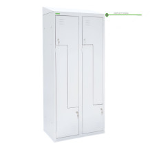 4-dverová šatníková skriňa so Z-kovými dverami, LOCKER H Z4 400 s pridanou šikmou strieškou