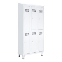 6-dverová šatníková skriňa s krátkymi dverami, LOCKER H 3/6 s doplnenými nožičkami