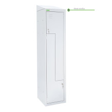 2-dverová šatníková skriňa so Z-kovými dverami, LOCKER H Z2 400 s pridanou šikmou strieškoku