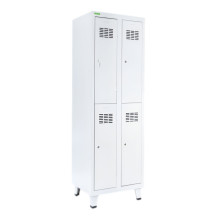 4-dverová šatníková skriňa s krátkymi dverami, LOCKER H 2/4 s pridanými nožičkami