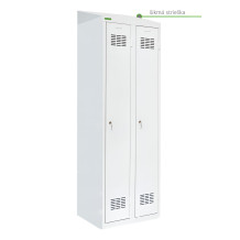 Dvojdverová šatníková skriňa s dlhými dverami, LOCKER H2 s pridanou šikmou strieškou