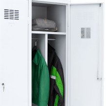 3-dverová šatníková skriňa s prepážkou, LOCKER H 3 BW