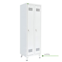 Dvojdverová šatníková skriňa s dlhými dverami, LOCKER H2 s pridanými nožičkami