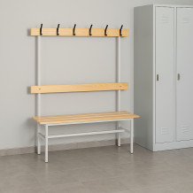Šatníková lavica s opierkou a vešiakmi BRIDGE LL 1500 AH, ilustrovaná foto