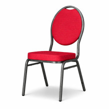 Stolička s antracitovým rámom a čiernym poťahom, HALLSEAT MX ROUND AT/RD