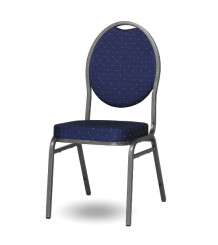 Stolička s antracitovým rámom a modrým poťahom, HALLSEAT MX ROUND AT/DBE 