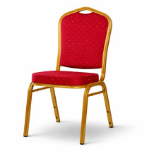 Stolička so zlatým rámom a červeným poťahom, HALLSEAT MX STRONG GD/RD