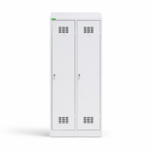 2-dverová šatníková skriňa s prepážkou a šikmou strieškou, LOCKERPLUS H 2 BW TOP