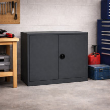 Skladovacia skriňa nízka, 2 police, STORECAB H 1000/1000/420 7016, ilustračná foto