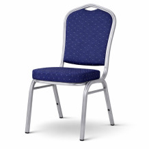 Stolička so strieborným rámom a modrým poťahom, HALLSEAT MX STRONG SR/BE