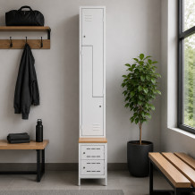 2+2-dverová šatníková skriňa so Z-kovými dverami, zabudovanou lavicou a skriňami na obuv, COMFORT H Z2 300, ilustračná foto