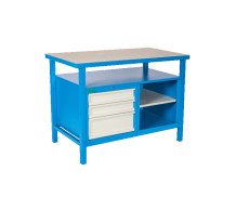 LWB GE 1200 D3S | Pracovný stôl s poličkou a tromi zásuvkami