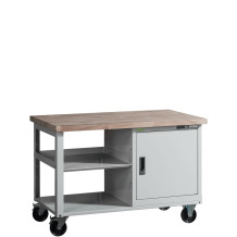 VWB PK 1200 SC ROLL | Pracovný stôl na kolieskach s poličkou a skrinkou