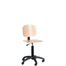 PRACTICA W/R1/ROLL | Priemyselná stolička drevená na kolieskach