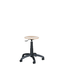WORKSEAT AN TABU WOOD R | Priemyselná stolička drevená na kolieskach