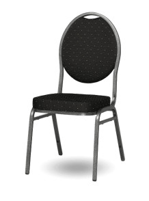 HALLSEAT MX ROUND AT/BK  | Stolička s antracitovým rámom a čiernym poťahom