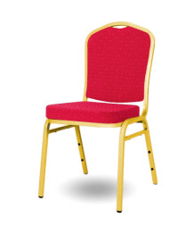 HALLSEAT MX SMOOTH GD/RD  | Stolička so zlatým rámom a červeným poťahom