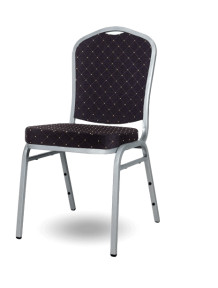 HALLSEAT MX SMOOTH SR/BK | Stolička so strieborným rámom a čiernym poťahom