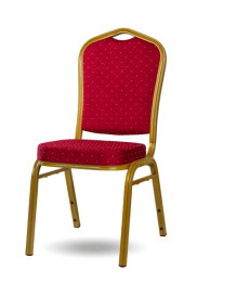 HALLSEAT MX STRONG GD/RD | Stolička so zlatým rámom a červeným poťahom