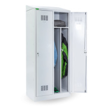 LOCKERPLUS H 2 BW TOP | 2-dverová šatníková skriňa s prepážkou a zabudovanou šikmou strieškou