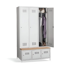 COMFORT H 3 BW | 3+3-dverová šatníková skriňa s prepážkou, zabudovanou lavicou a skriňami na obuv