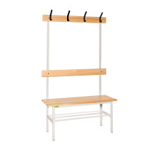 BRIDGE LL 1000 AH+ | Šatníková lavica s opierkou a vešiakmi s dĺžkou 1000 mm s roštom na obuv