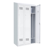 LOCKER H 3 BWM TOP SHELF - 3-dverová šatníková skriňa s prepážkou a zabudovanou šikmou strieškou