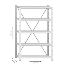 SRACK 2000/1190/430 5 ZN | Policový regál základný modul