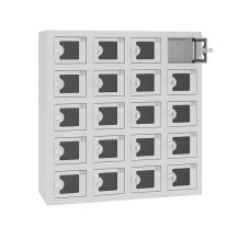 VBOX M 4/20 ELECTRO PELXI – Skriňa na nabíjanie mobilných telefónov s 20 priehradkami s plexisklom