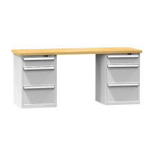 SMART VWB PK 2000 D3D3 | Pracovný stôl s tromi zásuvkami na oboch stranách