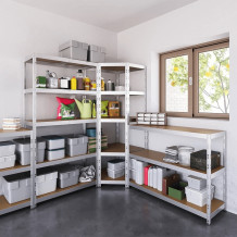 LRACK AS 1800/700/700/400 5/175 C | Rohový regál s 5 HDF policami