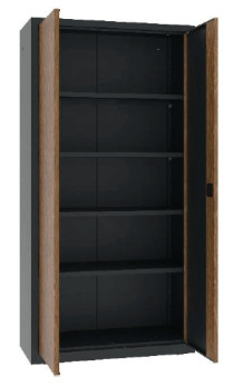 DOCUCAB WOOD M 1990/1000/435 7016/WALNUT | Kancelárska skrinka s drevenou dyhou na dverách