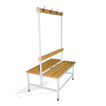 BRIDGE IM 1000 AH DOUBLE | Obojstranná šatníková lavica s opierkou a vešiakmi s dĺžkou 1000 mm