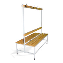 BRIDGE IM 1500 AH DOUBLE | Obojstranná šatníková lavica s opierkou a vešiakmi s dĺžkou 1500 mm