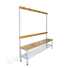 BRIDGE IM 1500 AH + | Šatníková lavica s opierkou a vešiakmi s dĺžkou 1500 mm s roštom na obuv