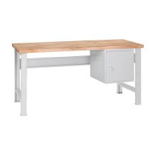 MODULBENCH GE 1500 C1 | Pracovný stôl so závesnou skrinkou a pevnými nohami, 1500 mm