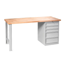 MODULBENCH GE 1500 CD5 | Pracovný stôl s 5 zásuvkami, 1500 mm