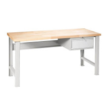 MODULBENCH GE 1500 D1 UD | Pracovný stôl s 1 závesnou zásuvkou a nastaviteľnými nohami, 1500 mm