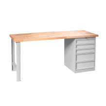 MODULBENCH GE 2000 CD5 | Pracovný stôl s 5 zásuvkami, 2000 mm