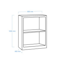 OPENCAB H 1000/800/400 | Otvorená úložná skriňa s 1 policou, s výškou 1000 mm