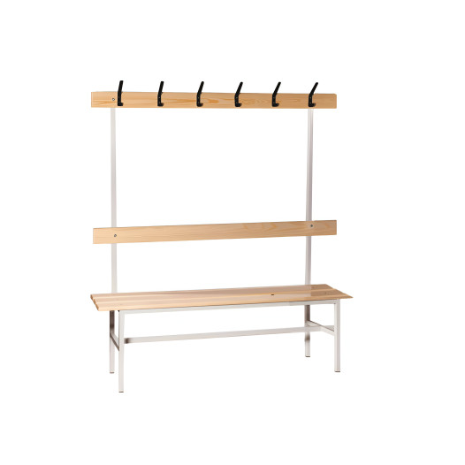 Šatníková lavica s opierkou a vešiakmi BRIDGE LL 1500 AH