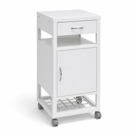 Pojazdný kovový nočný stolík, BEDSIDE CAB H WE