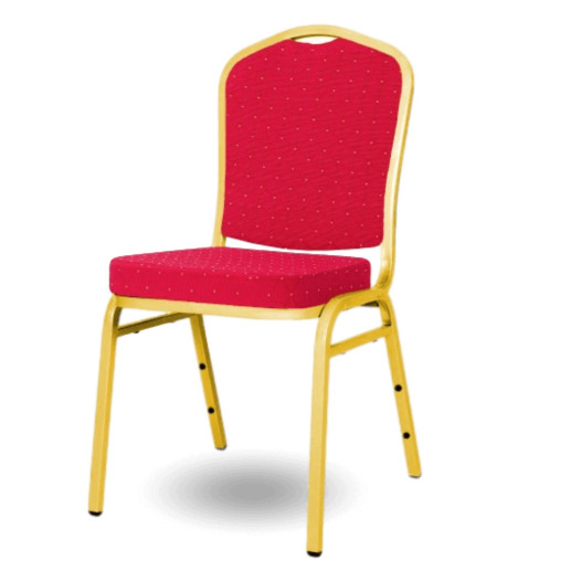 Stolička so zlatým rámom a červeným poťahom, HALLSEAT MX SMOOTH GD/RD